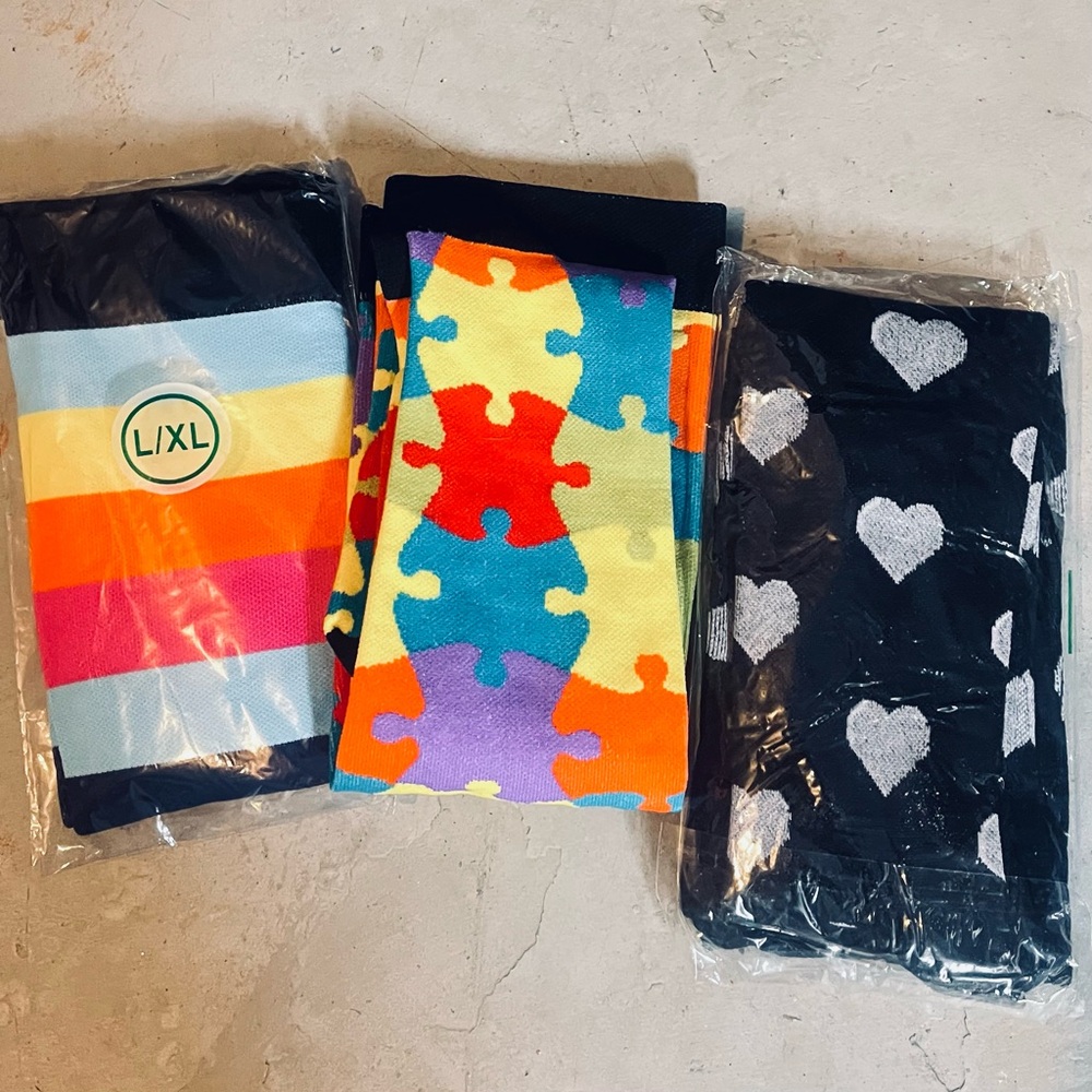 Compression Socks in Fun Patterns; Size L/XL